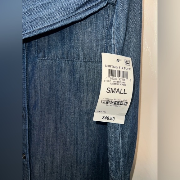 💙 NWT! Style & Co Chambray Shirt - Picture 4 of 5